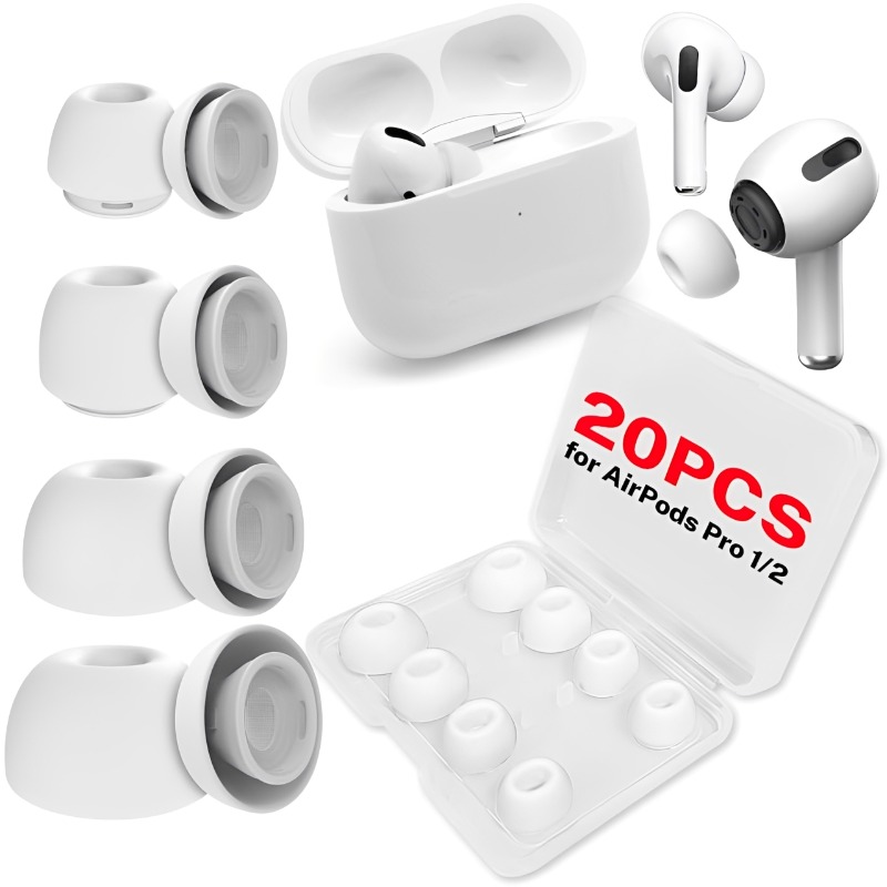 Silicone Ear Tip Replacement - 2-20Pcs Silicone Eartips Earplugs for Apple