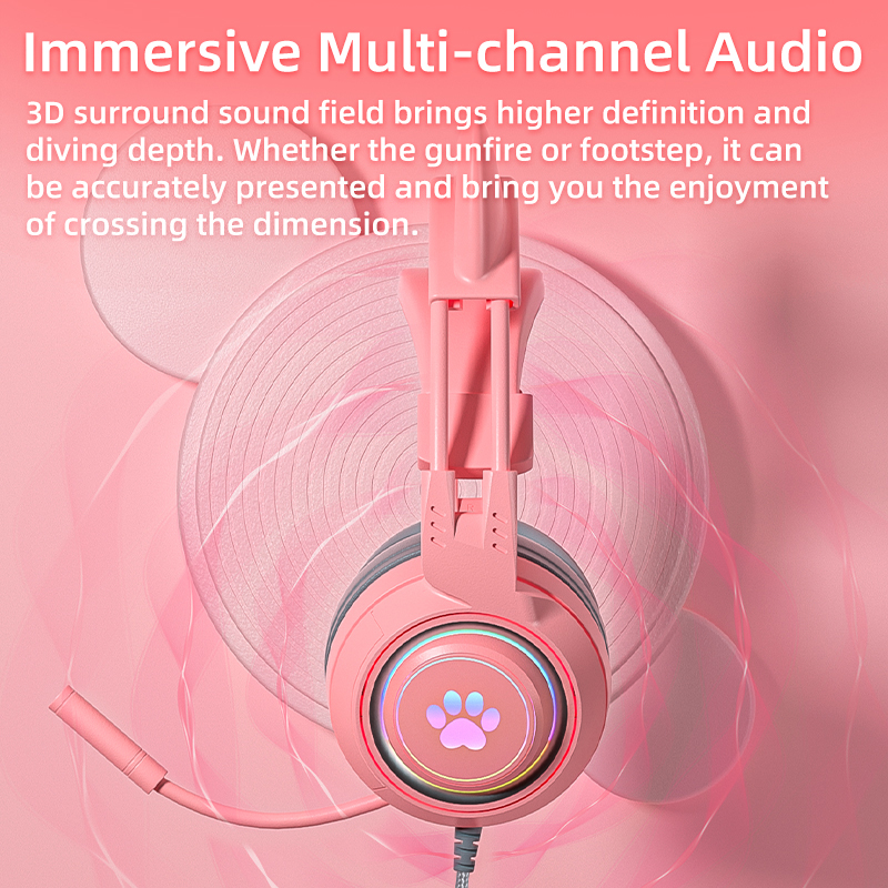 pink Gaming Headset for PC, PS - Gaming Headset Rgb บทวิจารณ์และราคา