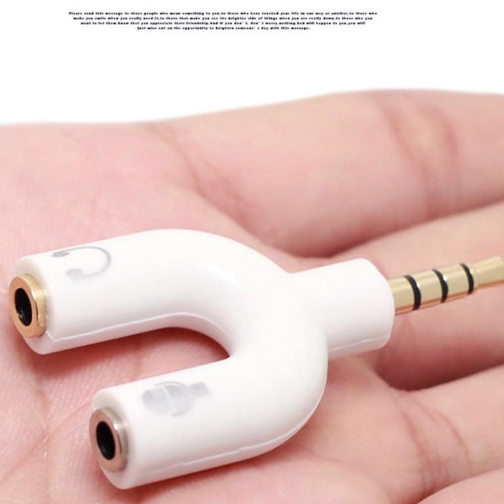 1PC Dual 3.5MM U Type Adapter  - Earphone Splitter Jack บทวิจารณ์และราคา