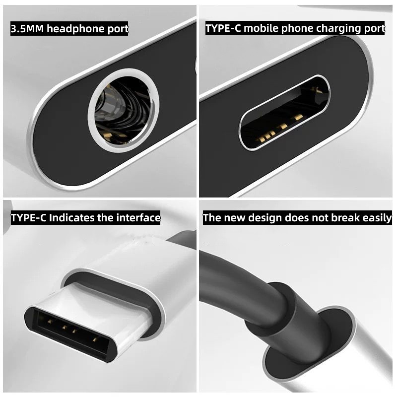 2 in 1 Audio Adapter Type C To - Audiophile Headphone Wired บทวิจารณ์และราคา