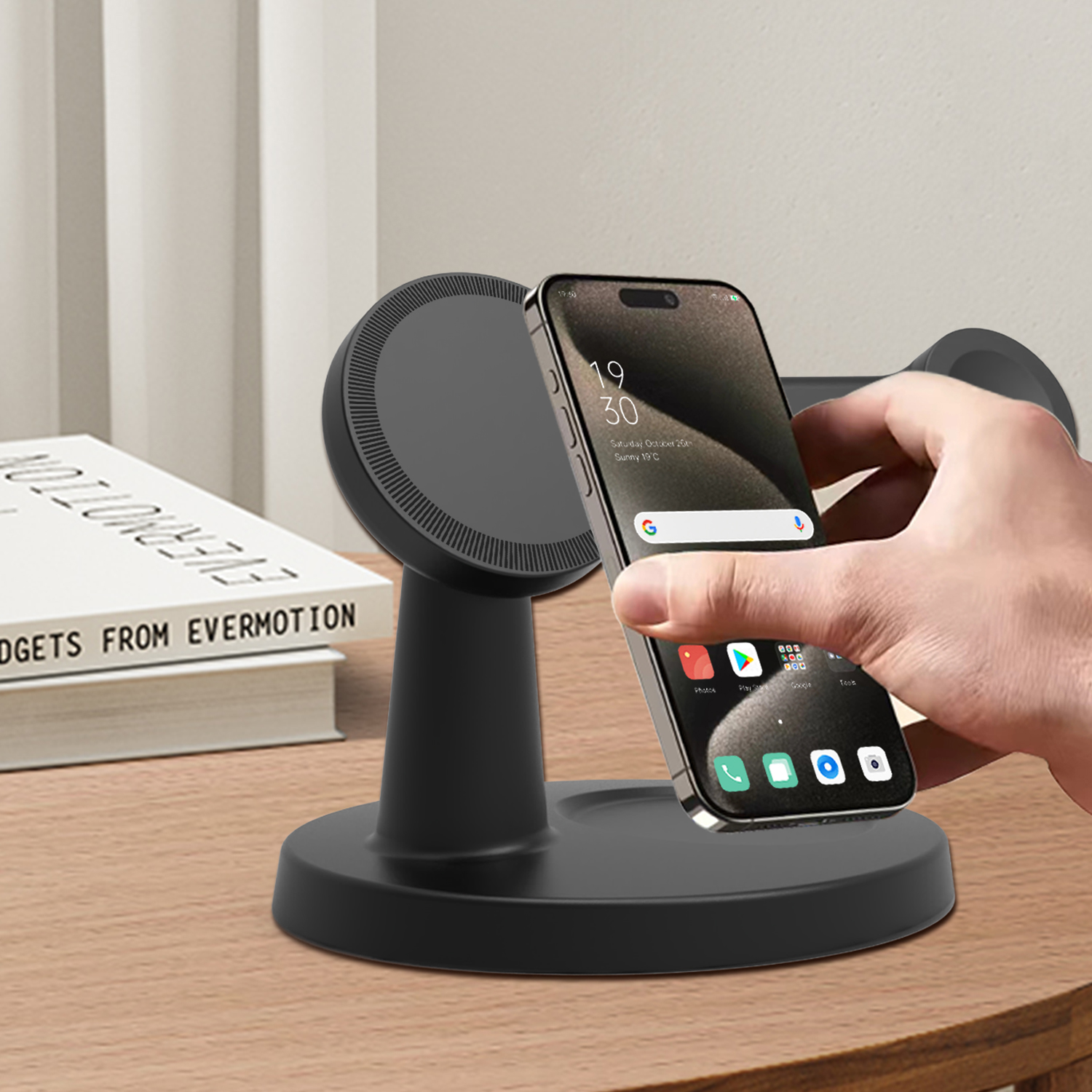 New 3-in-1 magnetic wireless c - Headphone Stand Desk บทวิจารณ์และราคา