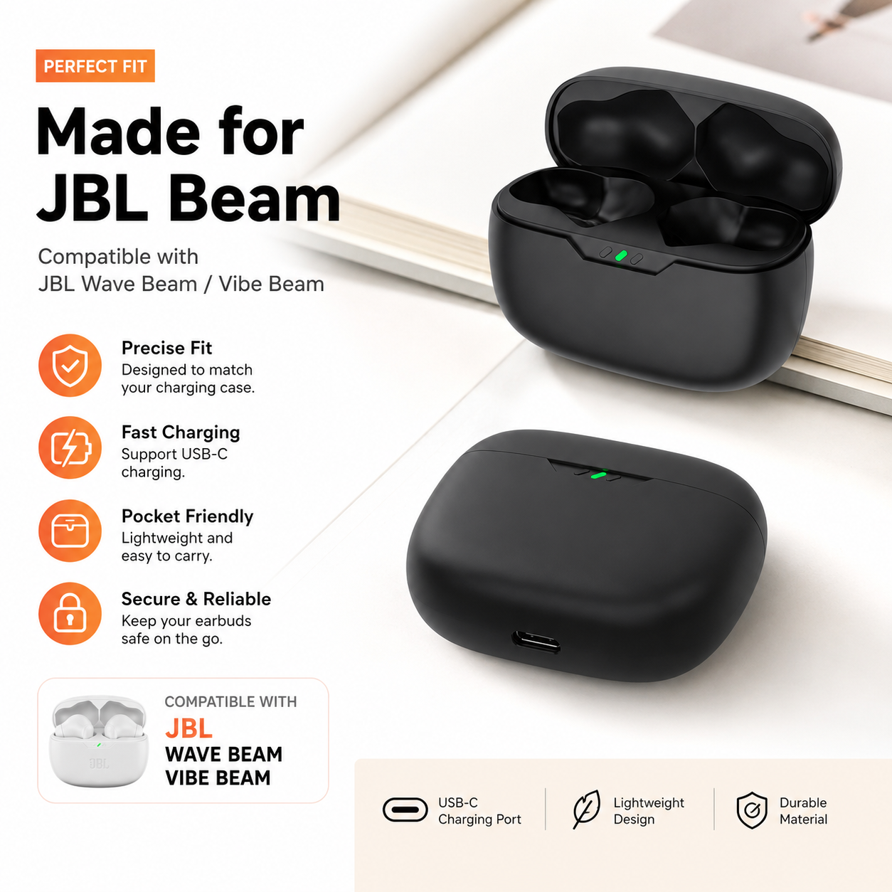 Charging Case For JBL Wave Bea - Earbuds Charging Case บทวิจารณ์และราคา