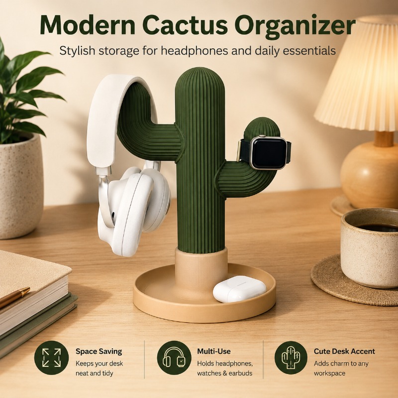 Minimalist Cactus Headset Stan - Headphone Stand Desk บทวิจารณ์และราคา