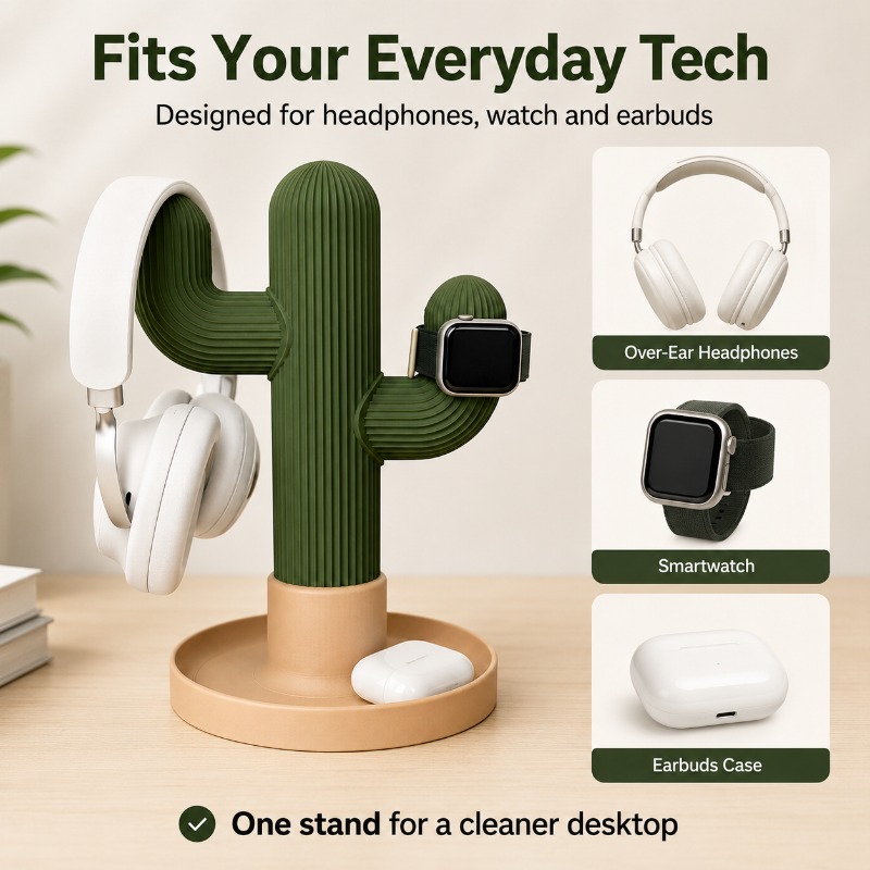 Minimalist Cactus Headset Stan - Headphone Stand Desk บทวิจารณ์และราคา